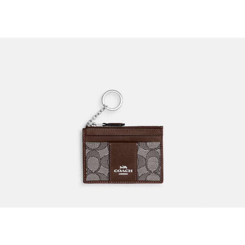 Mini Skinny Id Case In Signature Jacquard